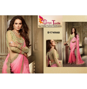 PARTY WEAR TREND SETTER SAREE - PINK