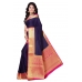 Mysore Crepe Emboss Contrast Richpallu Saree - Neavy Blue X Rani