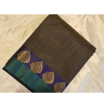 Tussar Silk Deepam Border Saree With Extra Blouse