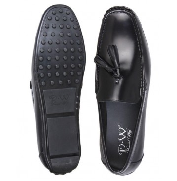 David Wej  boat tassel loafers -black