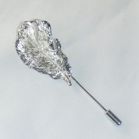 silver metal lapel