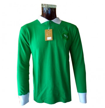 Gent and Angels long sleeve polo- white and green