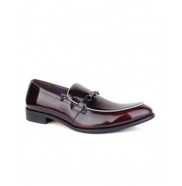 David wej leather chained loafers - wine