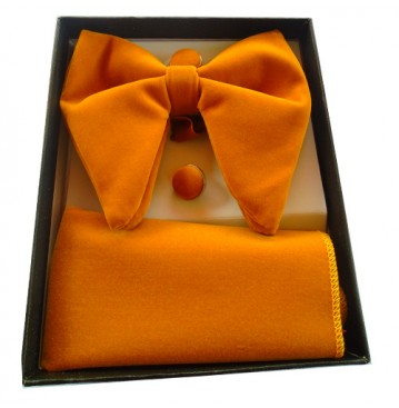 Butterfly bow tie with cufflinks- yellow