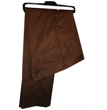 Giovanni  high quality fitted chinos trousers- chocolate