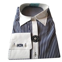 Hawes & Curtis  ladies shirt- black and white striped