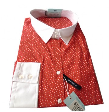 Hawes & Curtis ladies  shirt-red and white design