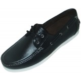 Amali Abaco Black 2 Eye Lace Up Boat Shoe