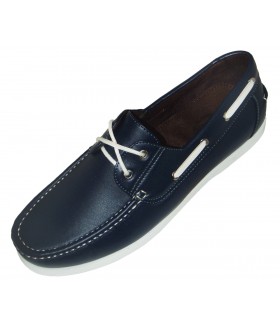 Amali Abaco Navy 2 Eye Lace Up Boat Shoe