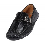 Amali Black Driving Moccasin w/Silver Buckle Ruben-000