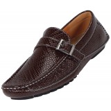 Amali Brown Driving Moccasin w/Silver Buckle Ruben-065