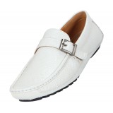 Amali Cream Driving Moccasin w/Silver Buckle Ruben-006