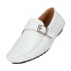 Amali Cream Driving Moccasin w/Silver Buckle Ruben-006