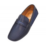 Amali Jaron Navy Smooth Nylon Penny Loafer