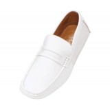 Amali Jaron White Smooth Nylon Penny Loafer