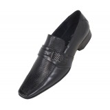 Amali Mens Black Classic Slip-On Loafers: Style 8018 Black-000