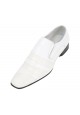 Amali Mens Smooth White Folded Vamp Contemporary Slip On: Style 2837-007