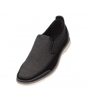 Amali Style 2855 Black Linen Driving Moccasin