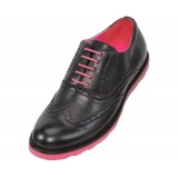 Amali Style 2875 Black andamp; Fuschia Wingtip Oxford