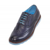 Amali Style 2875 Navy andamp; Sky Blue Wingtip Oxford