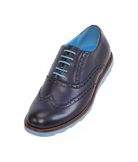 Amali Style 2875 Navy andamp; Sky Blue Wingtip Oxford