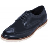 Amali Style 3212 Navy Casual Faux Leather Wing Tip