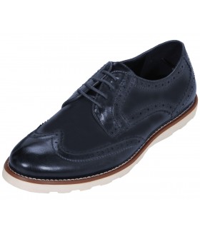 Amali Style 3212 Navy Casual Faux Leather Wing Tip