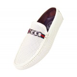 Amali Style Miles in White Perforated Loafer