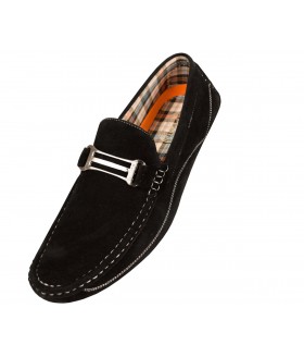 Amali Style Miramar in Black Microfiber Loafer