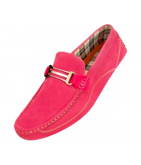 Amali Style Miramar in Pink Microfiber Loafer