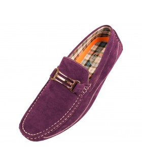 Amali Style Miramar in Purple Microfiber Loafer