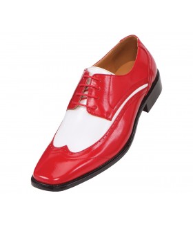 Amali Style P1056 Two Tone Red andamp; White Oxford