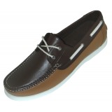 Amali Style Tiloo Brown andamp; Tan Lace Up Boat Shoe