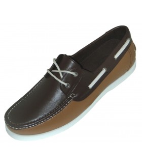 Amali Style Tiloo Brown andamp; Tan Lace Up Boat Shoe