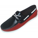 Amali Style Tiloo Red andamp; Black Lace Up Boat Shoe