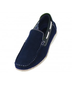 Amali Style Vail Navy Microfiber Slip On