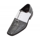 Bolano Andreas Grey andamp; White Croc Print Oxford SALE