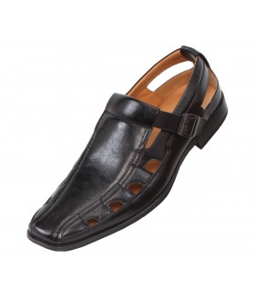 Bolano Black Cut Out Slip On Sandal