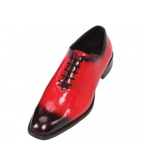 Bolano Brayden Eel Print Red andamp; Black Oxford