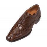 Bolano Bryce Brown Croc Print Oxford Wingtip