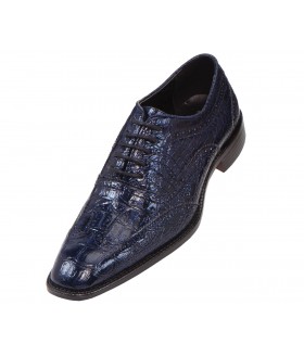 Bolano Bryce Navy Croc Print Oxford Wingtip