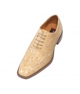 Bolano Bryce Taupe Croc Print Oxford Wingtip