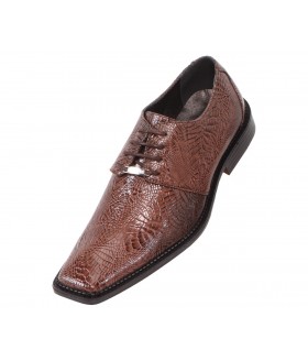 Bolano Calan Brown Lizard Print Oxford