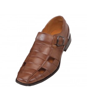 Bolano Cognac Slip On Cut Out Sandal