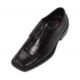 Bolano Crag Wide Width Black Croc Print Oxford