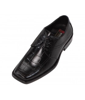 Bolano Crag Wide Width Black Croc Print Oxford