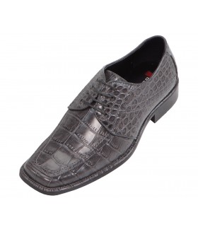 Bolano Crag Wide Width Grey Croc Print Oxford