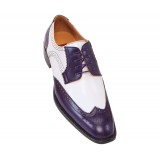 Bolano Elwyn Two Tone Purple andamp; White Wingtip: Style Elwyn-049