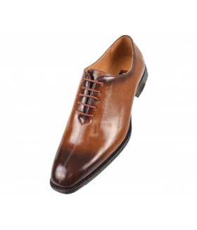 Bolano Mens Cognac Rust Eel Print Dress Bal Oxford Lace up: Brayden-215