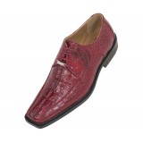 Bolano Mens Red Crocodile Hornback Print Dress Oxford: Boynton-005